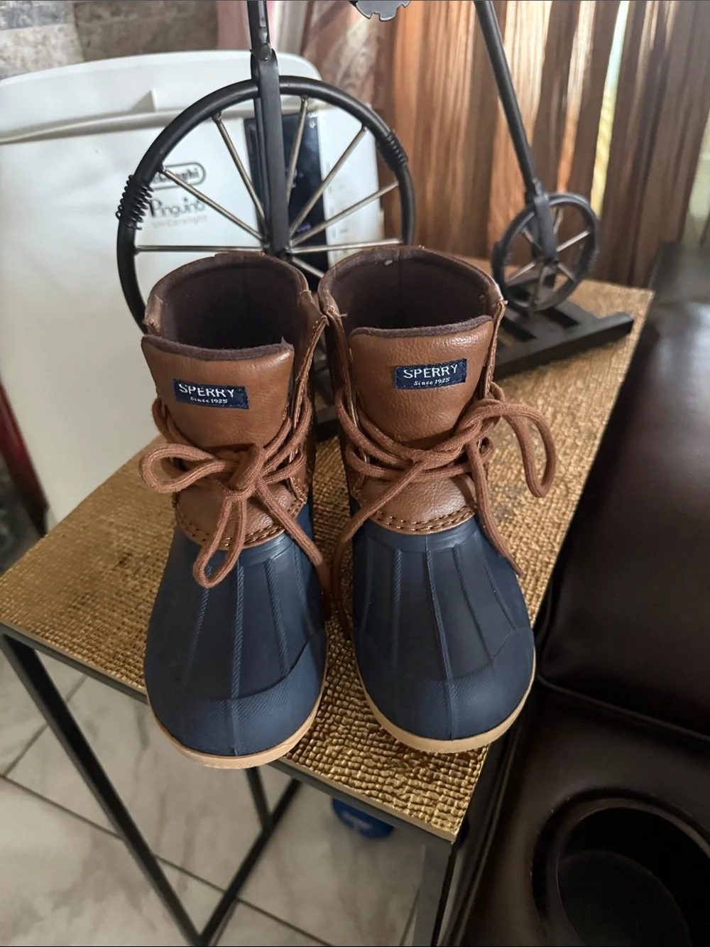 Sperry Kids Navy and Brown Waterproof Duck Boots